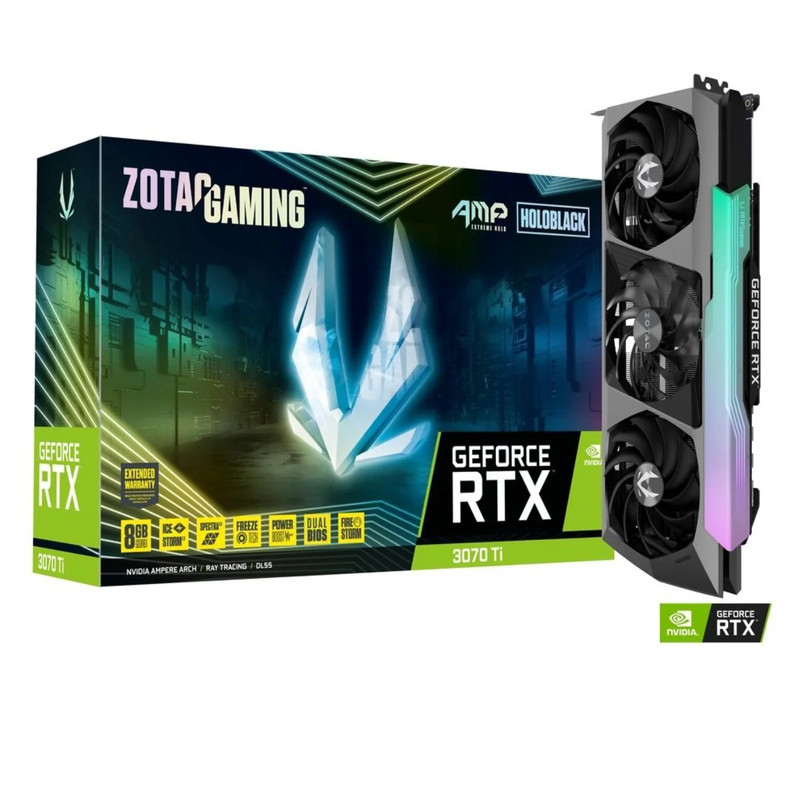 Zotac Gaming GeForce RTX 3070 Ti AMP Extreme Holo 8GB GDDR6X Graphics Card - كرت الشاشة